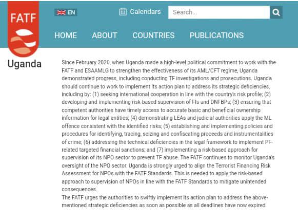 FATF Public Statement for Jurisdictions under closed monitoring