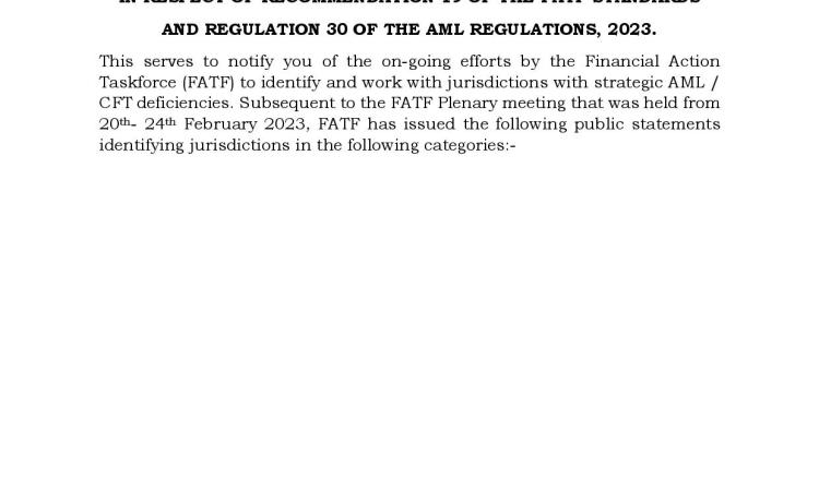 Notice to All Accountable Persons - High Risk Jurisdictions