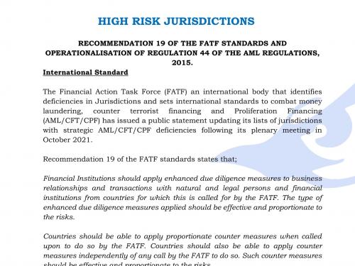 Press Release-Recommendation 19 of FATF & Reg  44 