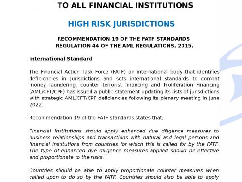 High Risk Jurisdictions